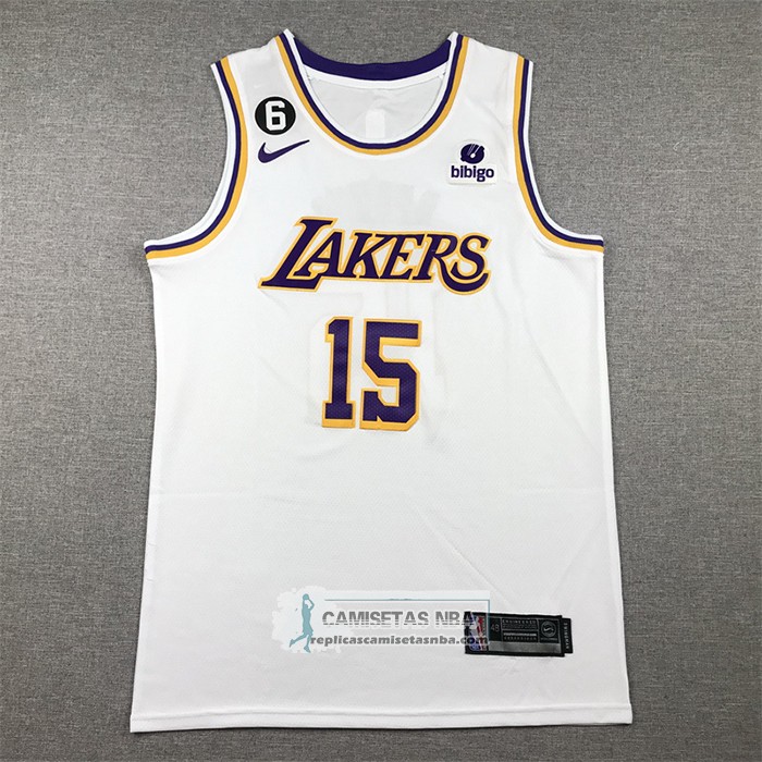 Camiseta Los Angeles Lakers Austin Reaves NO 15 Association 2022-23 Blanco